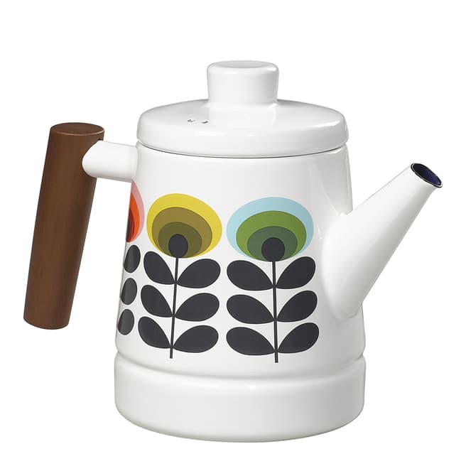 Orla Kiely Multi Coloured 70s Oval Enamel Teapot