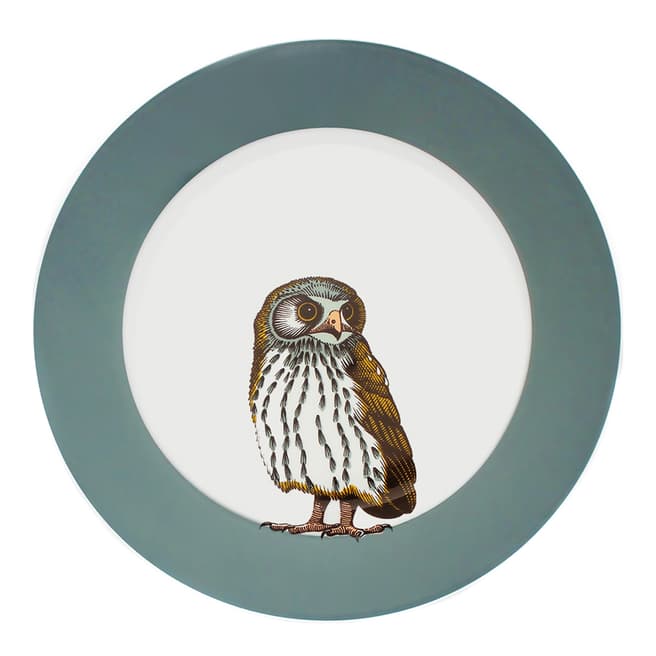 Jersey Pottery Faunus Set of 6 Dinner Plates, Owl
