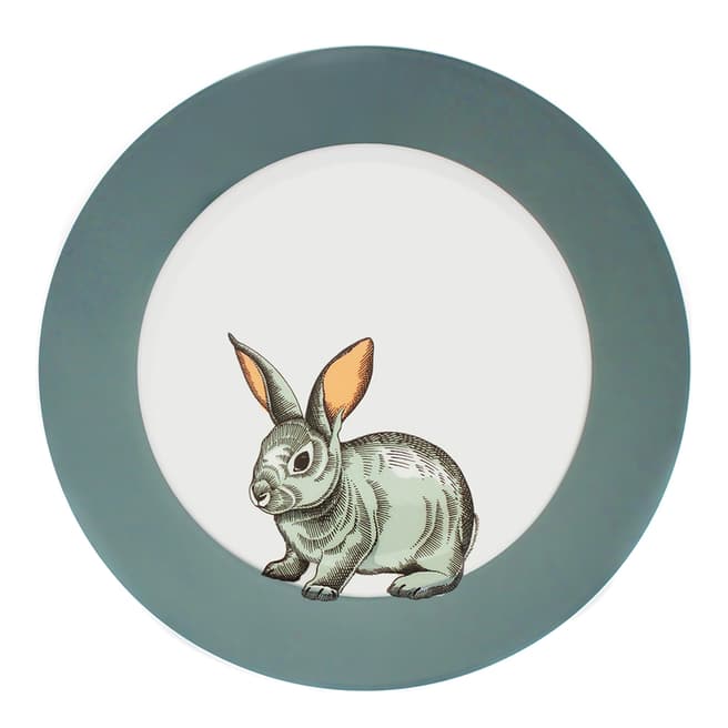 Jersey Pottery Faunus Set of 4 Dinner Plates, Rabbit