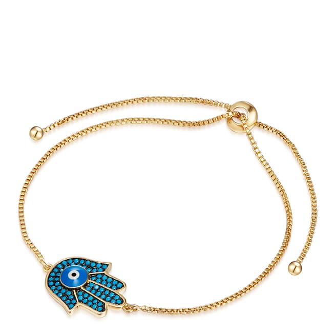 Tassioni Gold/Blue Hand Bracelet