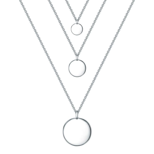 Tassioni Silver Disc Layered Necklace