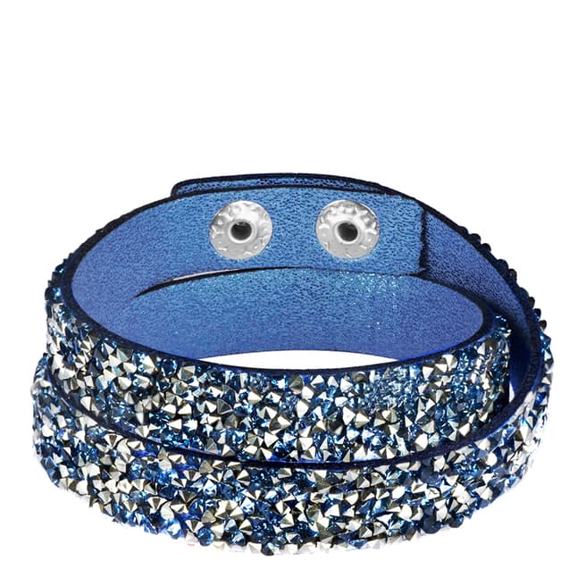 Tassioni Blue/Silver Textile Wrap Bracelet