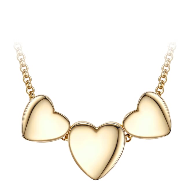 Tassioni Gold Triple Heart Necklace