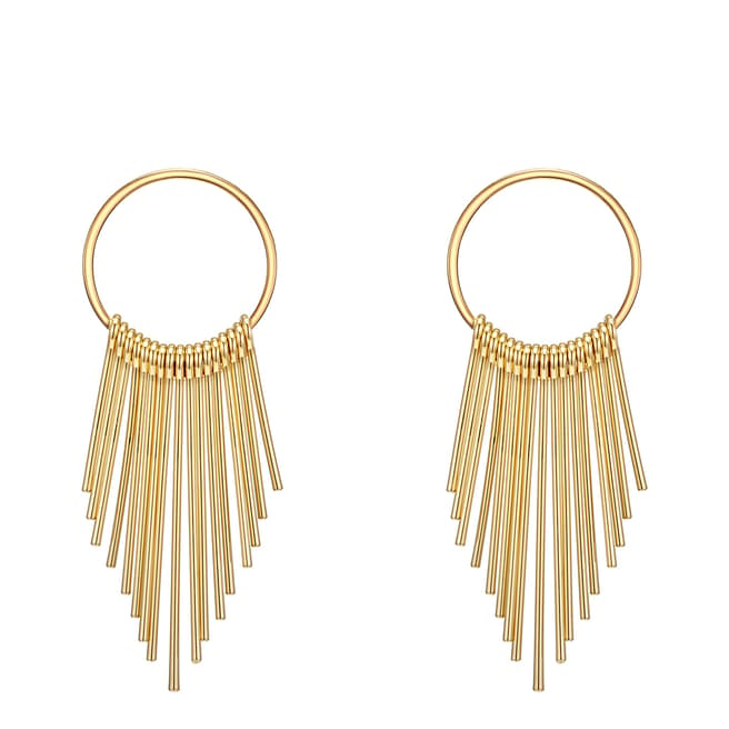Tassioni Gold Linear Hoop Earrings