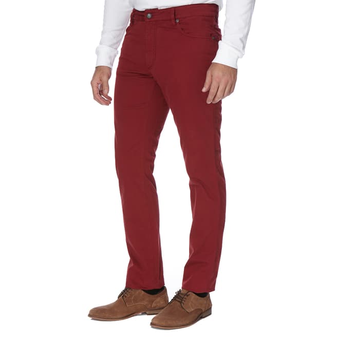 Hackett London Red Five Pocket Cotton Blend Trinity Trousers