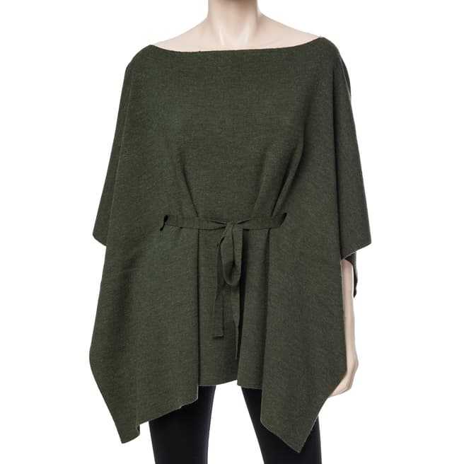 Max Studio OLD STYLE Green Belted Merino Jumper Cape