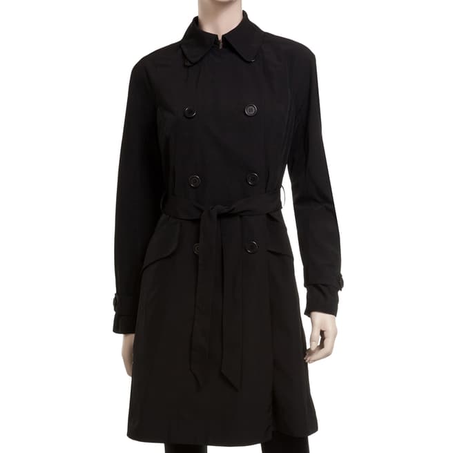 Leon Max Collection OLD STYLE Black Taffeta Trench Coat