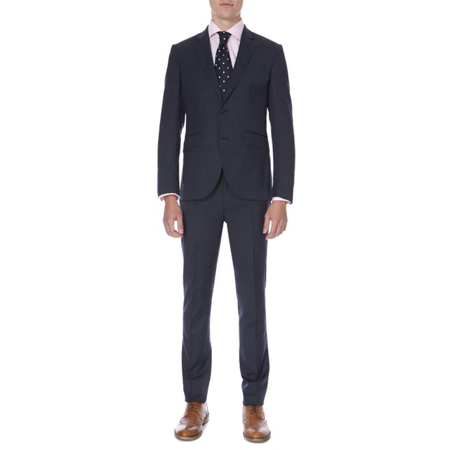 Hackett London Navy Micro Weave Tailored Fit Wool Suit