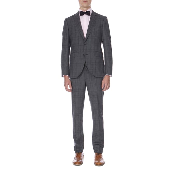 Hackett London Grey Travel Check Tailored Suit