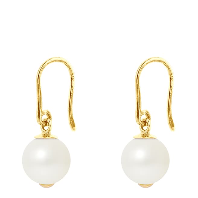 Manufacture Royale Yellow Gold Earrings with Natural Freshwater Pearls 9-10 mm