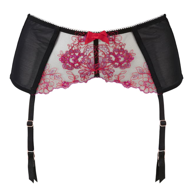 Gossard Black/Pink VIP Passion Flower Suspender Belt