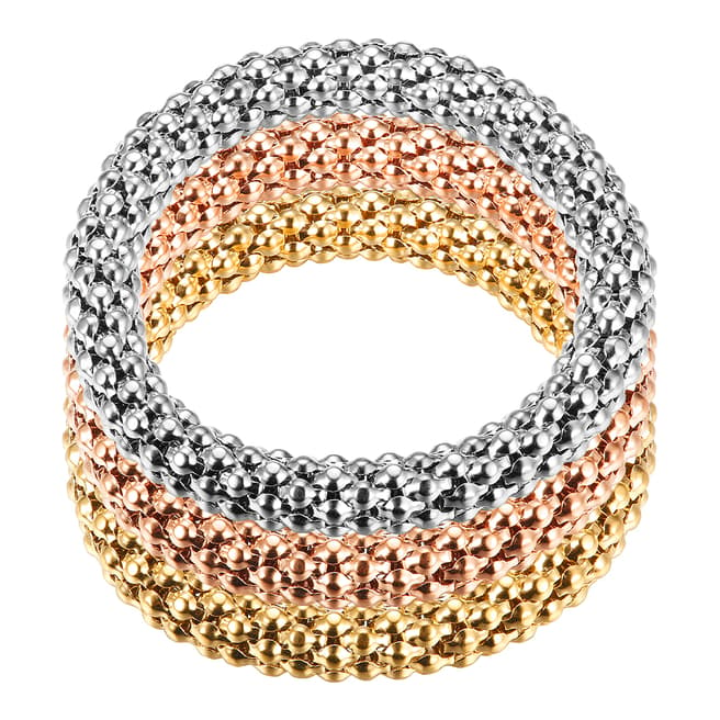 Chloe Collection by Liv Oliver Gold/Silver Textured Bracelet Set