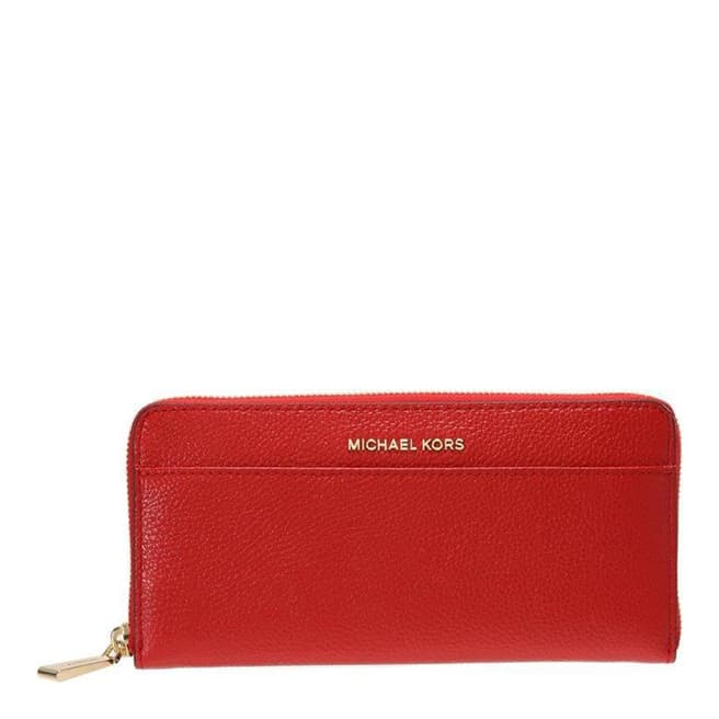 Michael Kors Red Jet Set Leather Continental Wallet