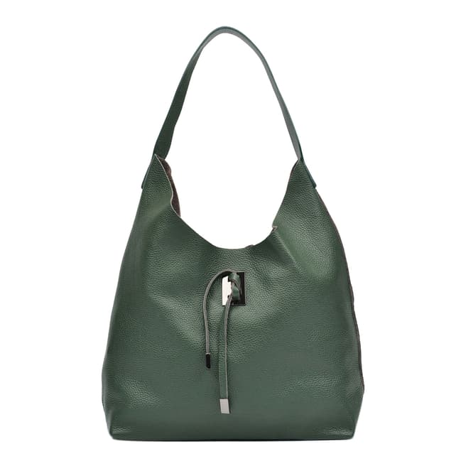 Roberta M Dark Green Leather Hobo Bag