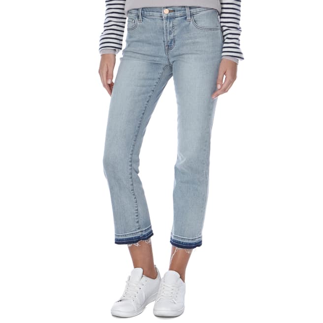 J Brand Sky Blue Selena Crop Boot Cut Cotton Blend Jeans