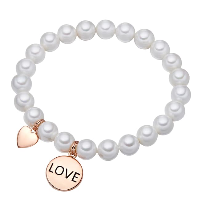 Yamato Pearls White/Rose Gold Pearl Love Bracelet