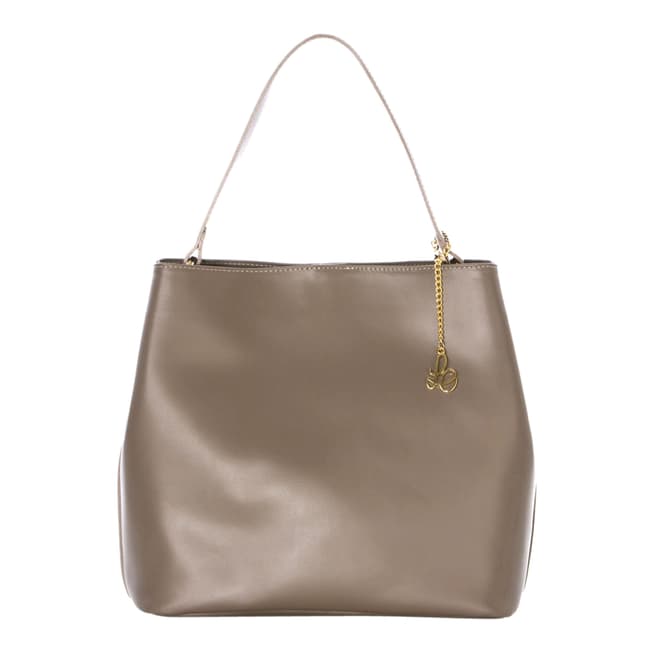Lea Cornigliani Taupe Leather Handbag