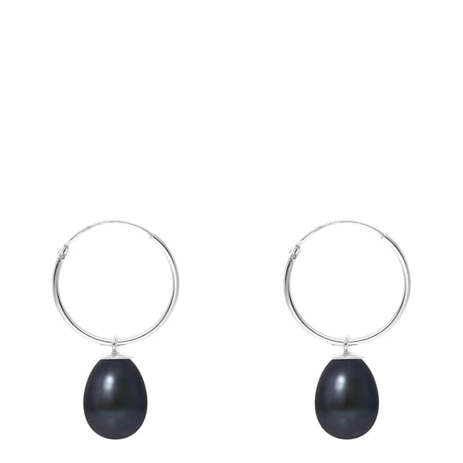 Mitzuko Black Pearl Hoop Earrings