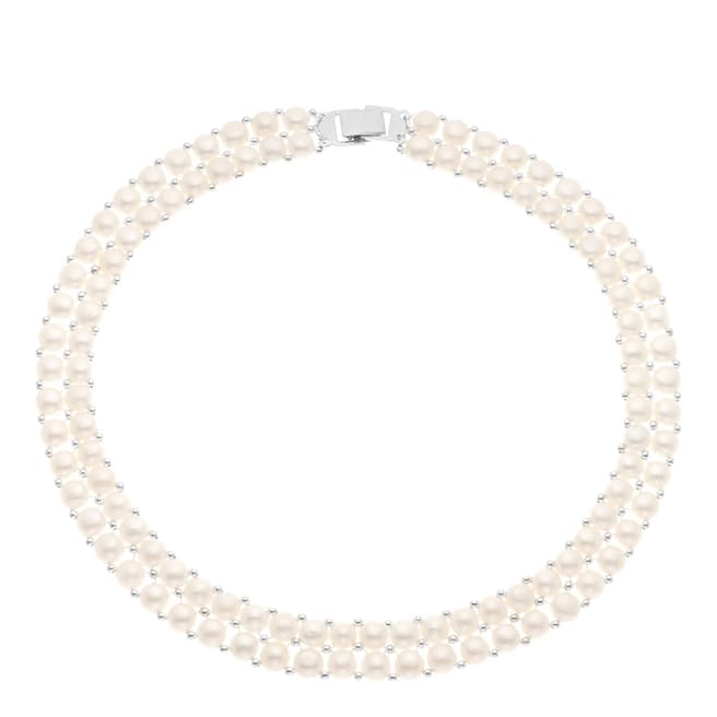 Mitzuko White Double Pearl Necklace
