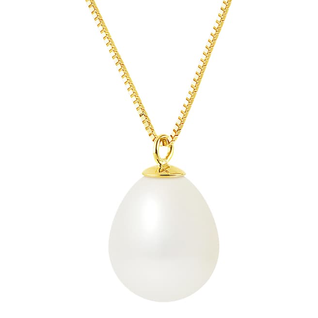Mitzuko Yellow Gold White Pearl Necklace