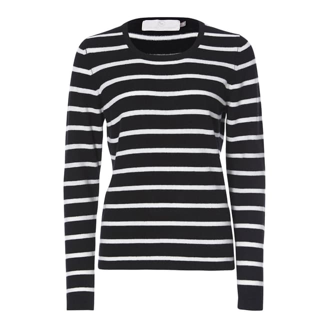 Country Cashmere By Scott and Scott Black/White Kate Cashmere Jumper