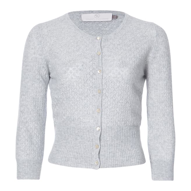 Country Cashmere By Scott and Scott Super Grey Mandy Cashmere Cardigan
