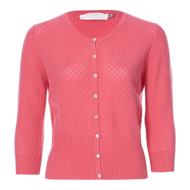 Country Cashmere By Scott and Scott Pop Pink Mandy Cashmere Cardigan