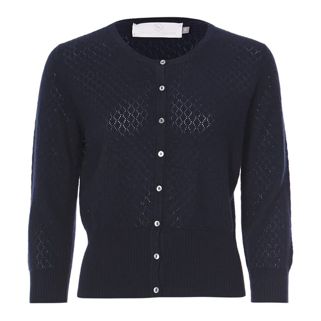Country Cashmere By Scott and Scott Navy Blue Mandy Cashmere Cardigan