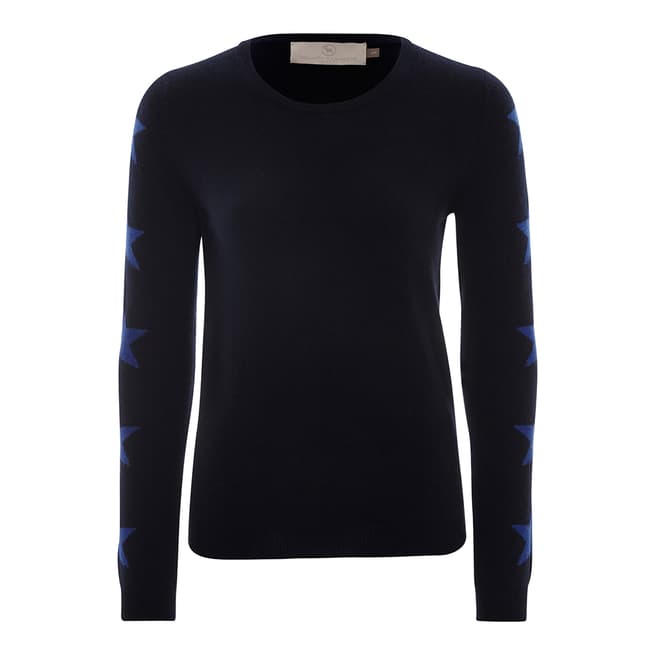 Country Cashmere By Scott and Scott Navy/Royal Blue Northern Star Cashmere Jumper