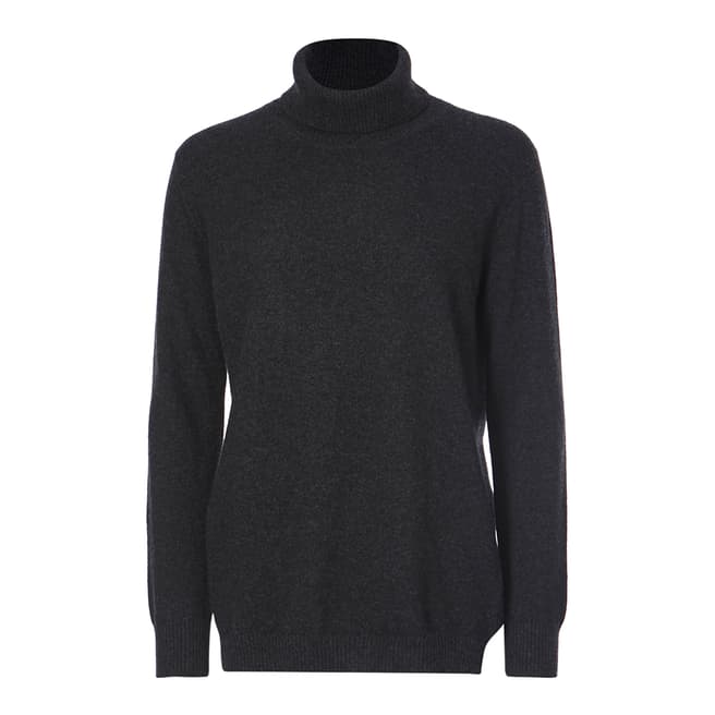 Country Cashmere By Scott and Scott Charcoal Sophie Roll Neck Cashmere Jumper