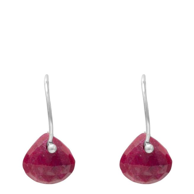 Alexa by Liv Oliver Red/Silver Ruby Pear Drop Earrings