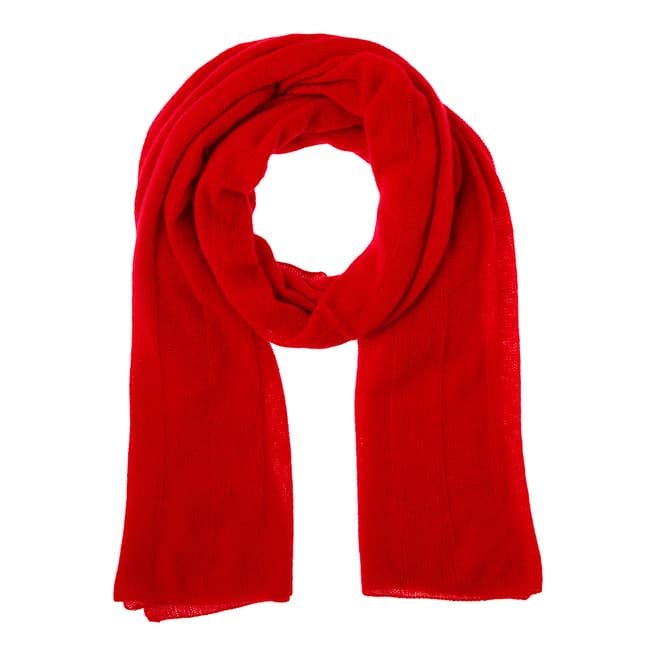Country Cashmere By Scott and Scott Red Cashmere Knit Scarf
