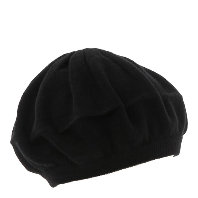 Country Cashmere By Scott and Scott Black Cashmere Beret Hat