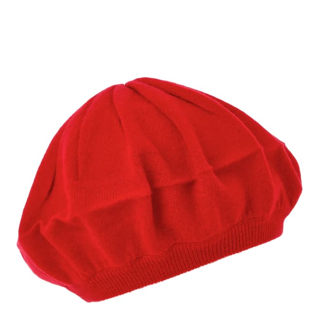 Country Cashmere By Scott and Scott Red Cashmere Beret Hat