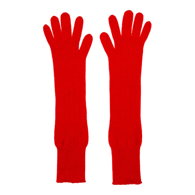 Country Cashmere By Scott and Scott Red Long Cashmere Gloves