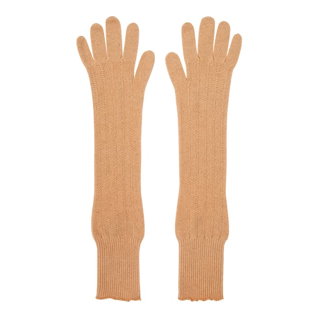 Country Cashmere By Scott and Scott Beige Long Cashmere Gloves