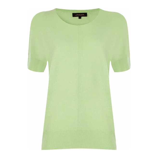 Jaeger Lime Slouchy Wool Cashmere T Shirt