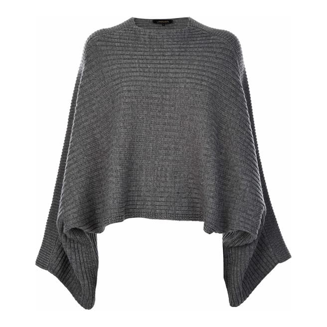 Jaeger Grey Marl Wool/Cashmere Blend Cape Sweater