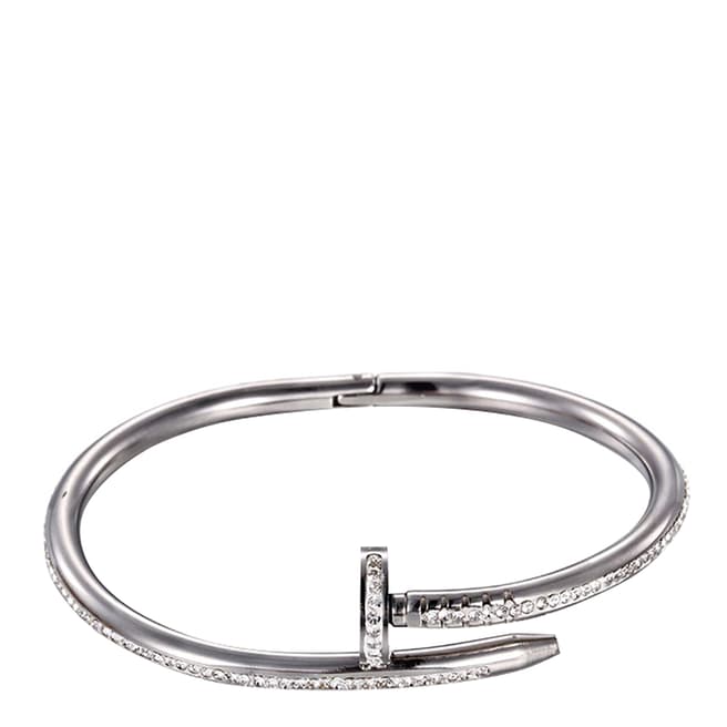 Chloe Collection by Liv Oliver Silver Plated Embellished Nail Head Bangle