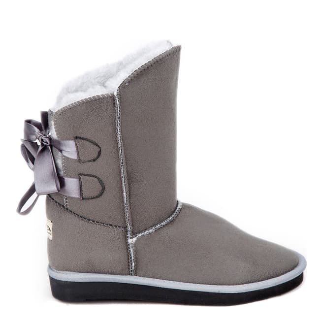 Antarctica Grey Faux Fur Bow Boots 