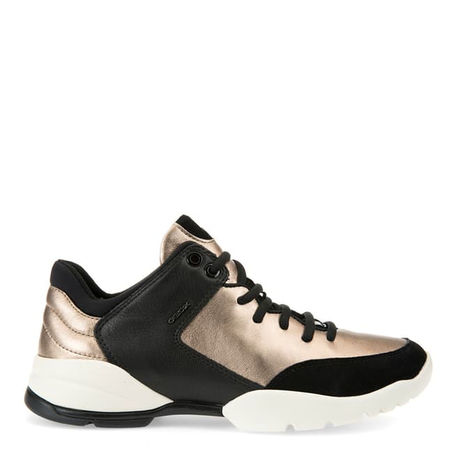 Geox Women's Champagne And Black Sfringe Sneakers