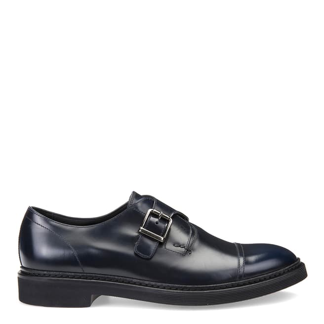 Geox Men's Navy Leather Monk Strap Shoes