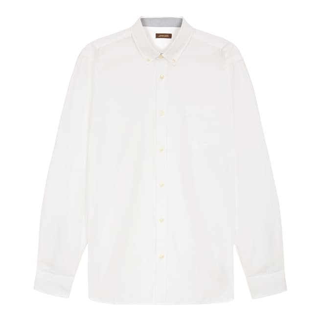 Jaeger White Oxford Casual Brushed Cotton Shirt