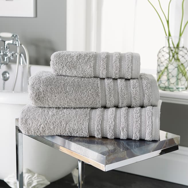 The Pure Linen Company Pale Grey Revive Hand Towel, 550Gsm, 100% Cotton
