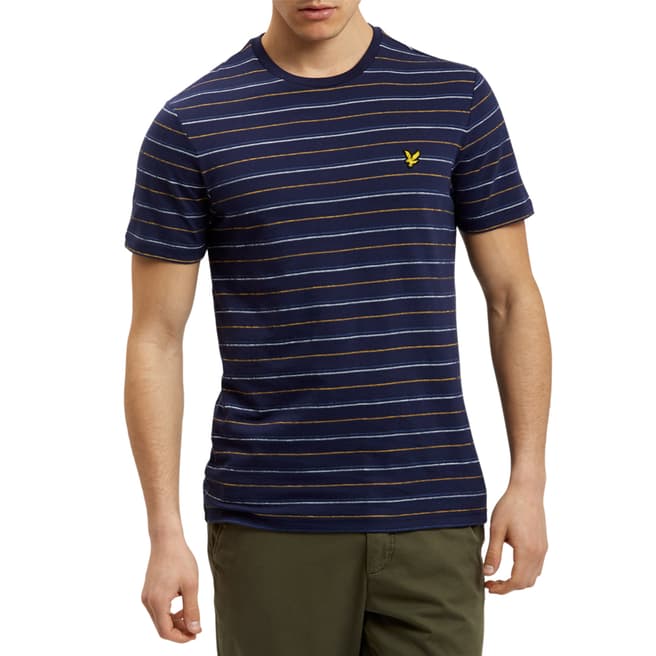 Lyle & Scott Navy Pick Stitch Cotton T-Shirt