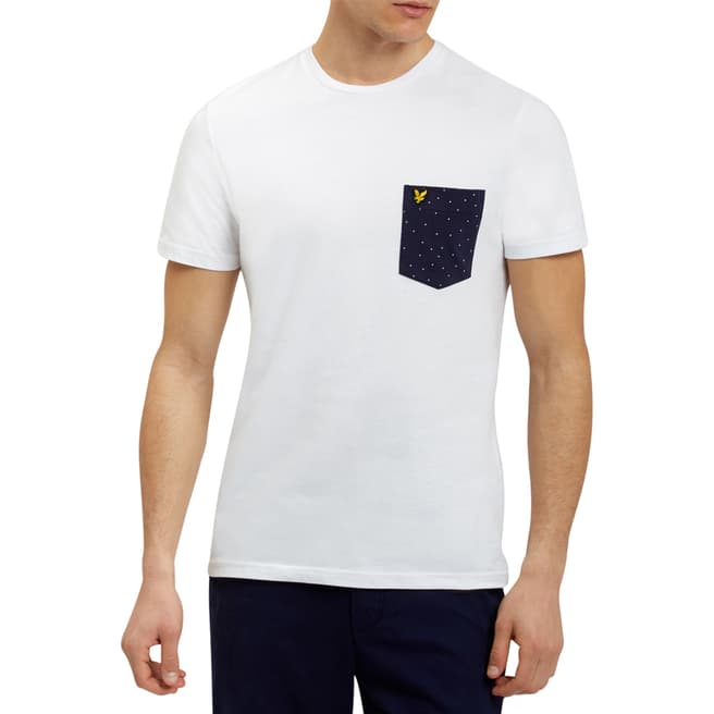 Lyle & Scott White Mini Square Dot Pocket Cotton T-Shirt