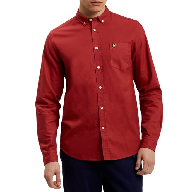 Lyle & Scott Pomegranate Garment Dye Cotton Oxford Shirt