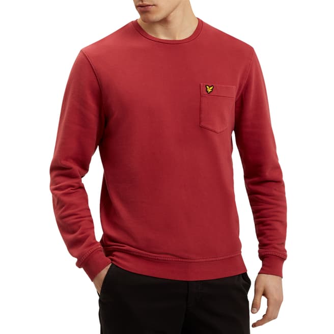Lyle & Scott Pomegranate  Garment Dye Cotton Sweatshirt