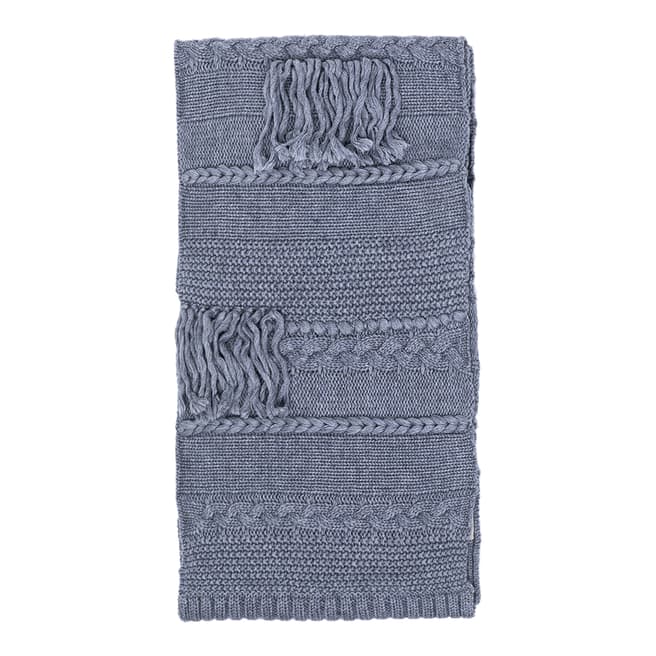 UGG Women's Steel Grey Cable Knit Fringed Scarf