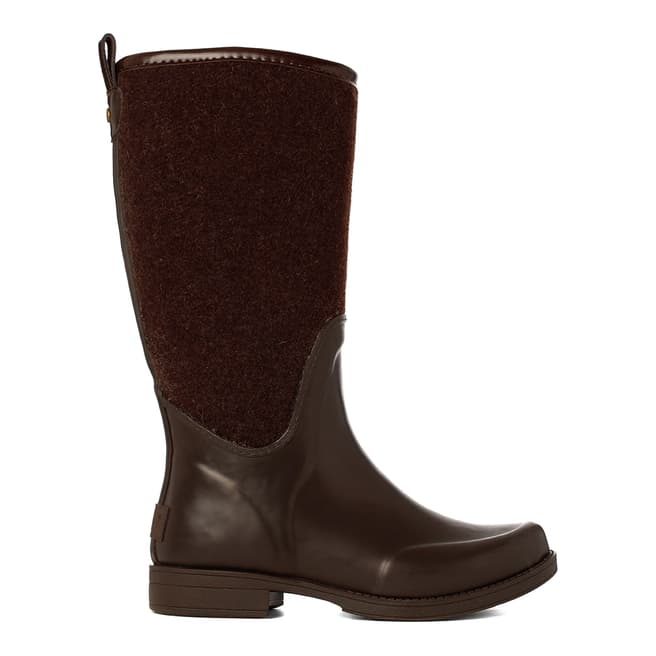 UGG Brown Rubber And Felt Reignfall Wellie